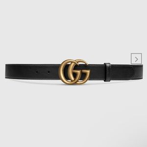 Gucci Leather Belt with Double G Buckle